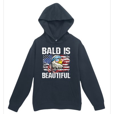 Bald Is Beautiful 4th Of July Independence Day Bald Eagle Urban Pullover Hoodie