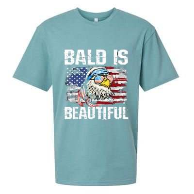 Bald Is Beautiful 4th Of July Independence Day Bald Eagle Sueded Cloud Jersey T-Shirt