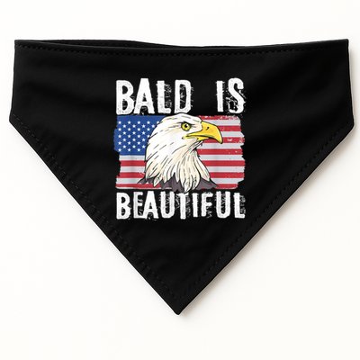Bald Is Beautiful 4th Of July Independence Day Bald Eagle USA-Made Doggie Bandana