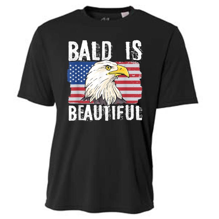 Bald Is Beautiful 4th Of July Independence Day Bald Eagle Cooling Performance Crew T-Shirt