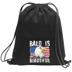 Bald Is Beautiful 4th Of July Independence Day Bald Eagle Sweatshirt Cinch Pack Bag