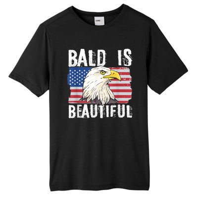 Bald Is Beautiful 4th Of July Independence Day Bald Eagle Tall Fusion ChromaSoft Performance T-Shirt