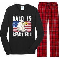 Bald Is Beautiful 4th Of July Independence Day Bald Eagle Long Sleeve Pajama Set