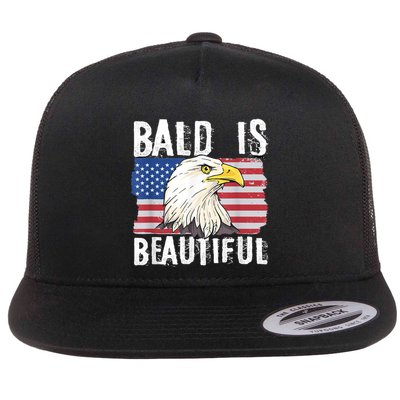 Bald Is Beautiful 4th Of July Independence Day Bald Eagle Flatbill Hat