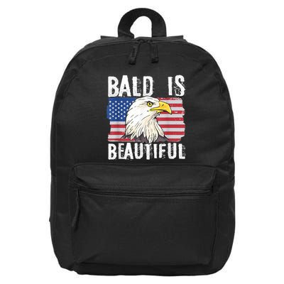 Bald Is Beautiful 4th Of July Independence Day Bald Eagle 16 in Basic Backpack
