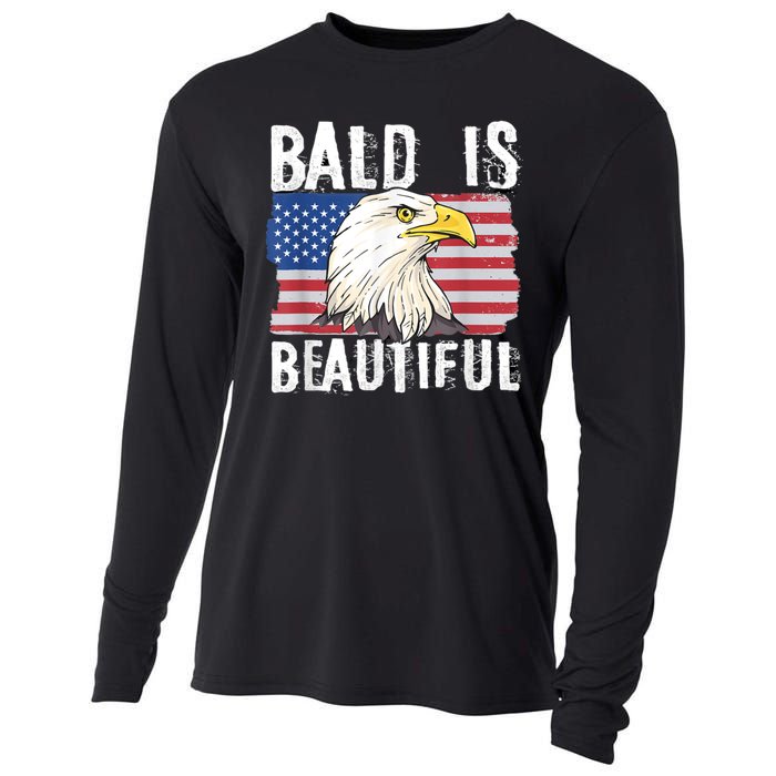 Bald Is Beautiful 4th Of July Independence Day Bald Eagle Cooling Performance Long Sleeve Crew