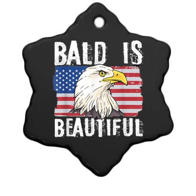 Bald Is Beautiful 4th Of July Independence Day Bald Eagle Ceramic Star Ornament