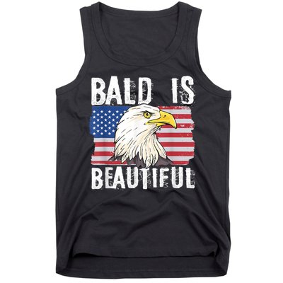 Bald Is Beautiful 4th Of July Independence Day Bald Eagle Tank Top