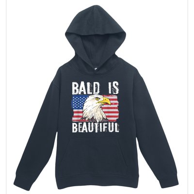 Bald Is Beautiful 4th Of July Independence Day Bald Eagle Urban Pullover Hoodie