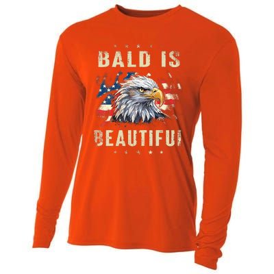 Bald Is Beautiful 4th Of July Independence Day America Eagle Cooling Performance Long Sleeve Crew