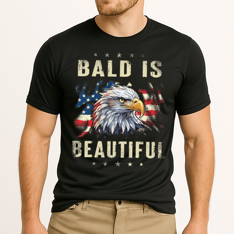 Bald Is Beautiful 4th Of July Independence Day America Eagle Cooling Performance Crew T-Shirt