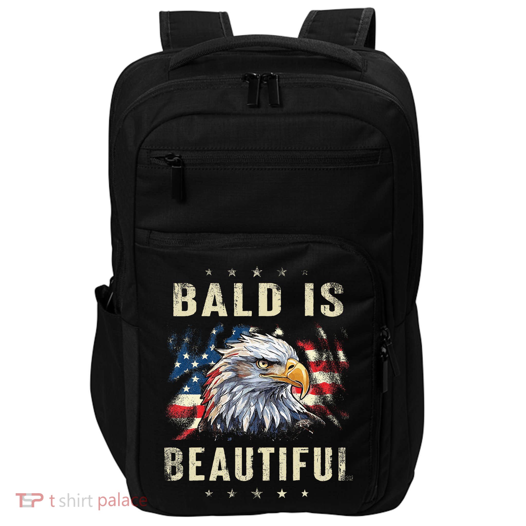 Bald Is Beautiful 4th Of July Independence Day America Eagle Impact Tech Backpack