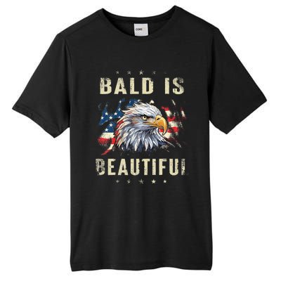 Bald Is Beautiful 4th Of July Independence Day America Eagle Tall Fusion ChromaSoft Performance T-Shirt