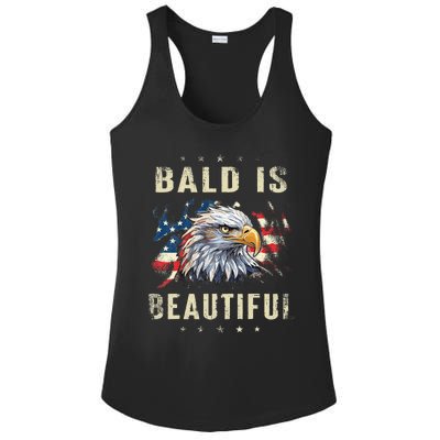 Bald Is Beautiful 4th Of July Independence Day America Eagle Ladies PosiCharge Competitor Racerback Tank