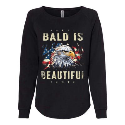 Bald Is Beautiful 4th Of July Independence Day America Eagle Womens California Wash Sweatshirt