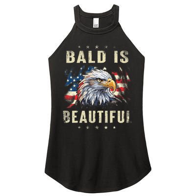 Bald Is Beautiful 4th Of July Independence Day America Eagle Women's Perfect Tri Rocker Tank