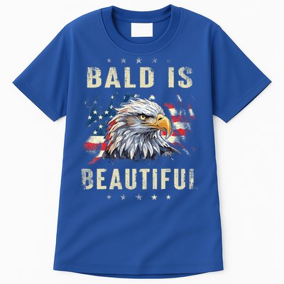 Bald Is Beautiful 4th Of July Independence Day America Eagle Tall T-Shirt