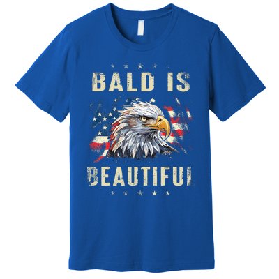 Bald Is Beautiful 4th Of July Independence Day America Eagle Premium T-Shirt