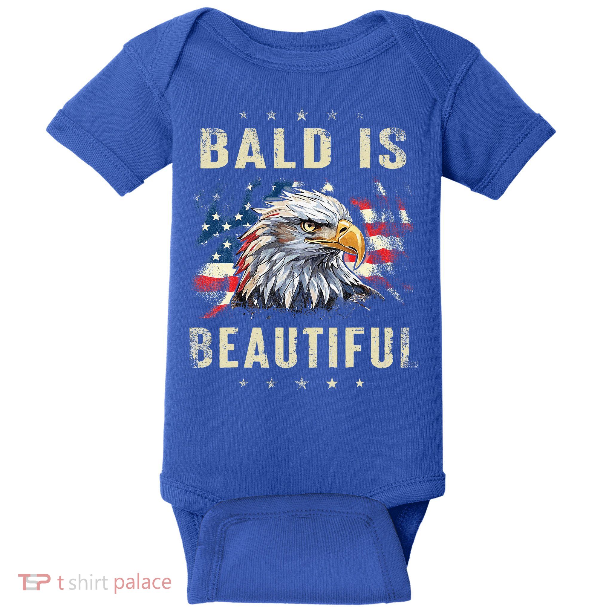 Bald Is Beautiful 4th Of July Independence Day America Eagle Baby Bodysuit