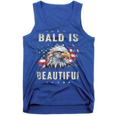 Bald Is Beautiful 4th Of July Independence Day America Eagle Tank Top