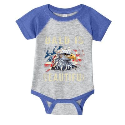 Bald Is Beautiful 4th Of July Independence Day America Eagle Infant Baby Jersey Bodysuit