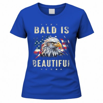 Bald Is Beautiful 4th Of July Independence Day America Eagle Women's T-Shirt