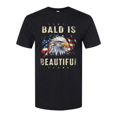 Bald Is Beautiful 4th Of July Independence Day America Eagle Softstyle CVC T-Shirt