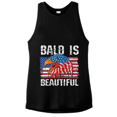 Bald Is Beautiful 4th Of July Independence Day Bald Ladies PosiCharge Tri-Blend Wicking Tank