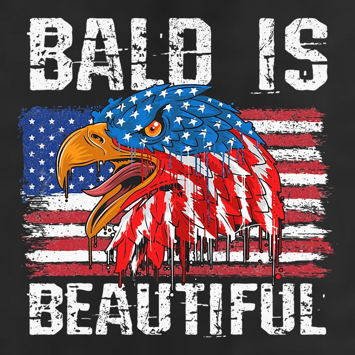 Bald Is Beautiful 4th Of July Independence Day Bald 7 Panel Mesh Trucker Snapback Hat