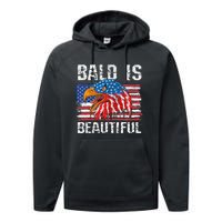 Bald Is Beautiful 4th Of July Independence Day Bald Performance Fleece Hoodie