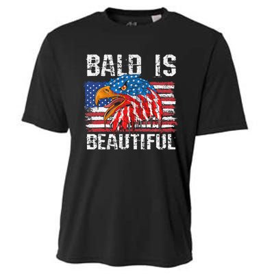 Bald Is Beautiful 4th Of July Independence Day Bald Cooling Performance Crew T-Shirt