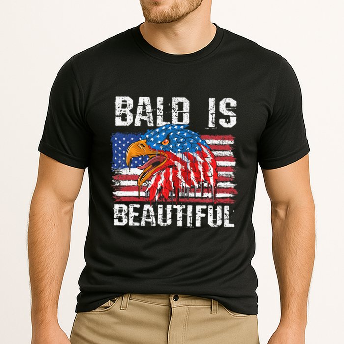 Bald Is Beautiful 4th Of July Independence Day Bald Performance Shirt