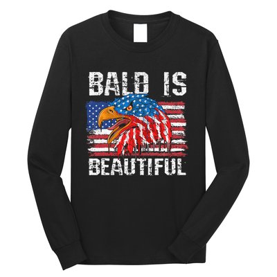 Bald Is Beautiful 4th Of July Independence Day Bald Long Sleeve Shirt