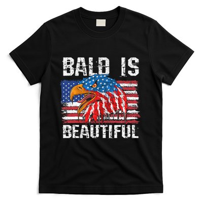 Bald Is Beautiful 4th Of July Independence Day Bald T-Shirt