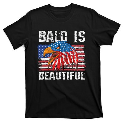 Bald Is Beautiful 4th Of July Independence Day Bald T-Shirt