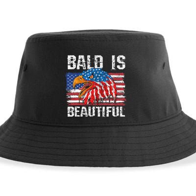 Bald Is Beautiful 4th Of July Independence Day Bald Sustainable Bucket Hat