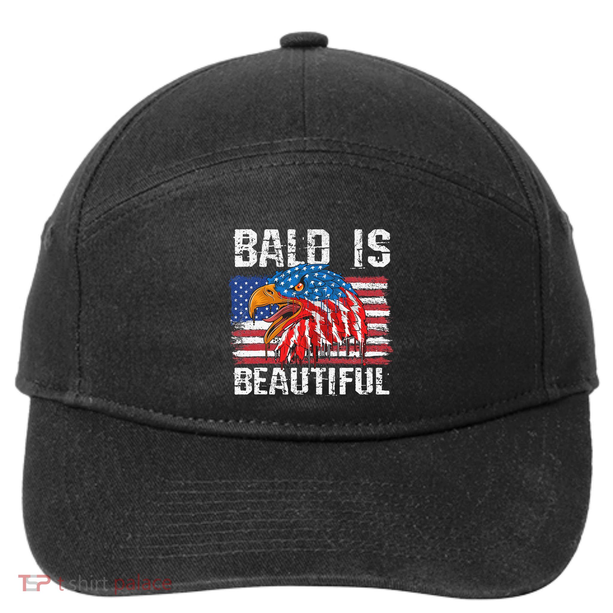 Bald Is Beautiful 4th Of July Independence Day Bald 7-Panel Snapback Hat