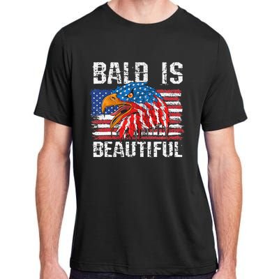 Bald Is Beautiful 4th Of July Independence Day Bald Adult ChromaSoft Performance T-Shirt