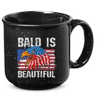Bald Is Beautiful 4th Of July Independence Day Bald 15oz Campfire Ceramic Mug