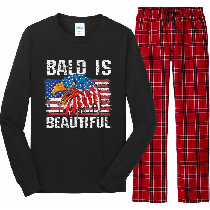 Bald Is Beautiful 4th Of July Independence Day Bald Long Sleeve Pajama Set