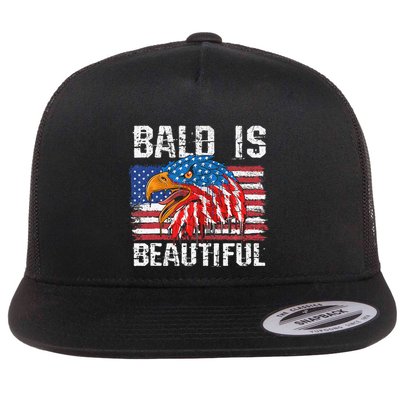 Bald Is Beautiful 4th Of July Independence Day Bald Flatbill Hat