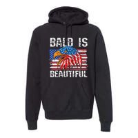 Bald Is Beautiful 4th Of July Independence Day Bald Premium Hoodie