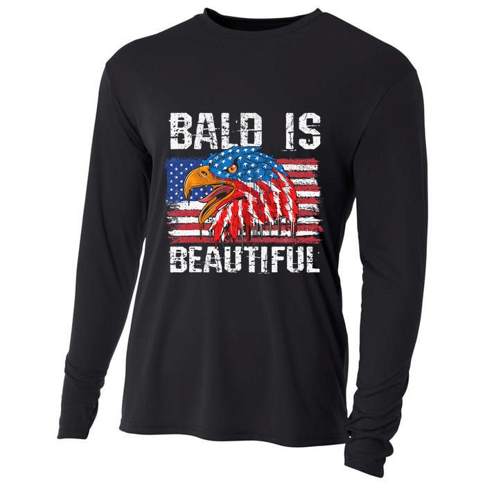 Bald Is Beautiful 4th Of July Independence Day Bald Cooling Performance Long Sleeve Crew