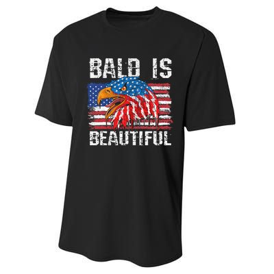 Bald Is Beautiful 4th Of July Independence Day Bald Performance Sprint T-Shirt