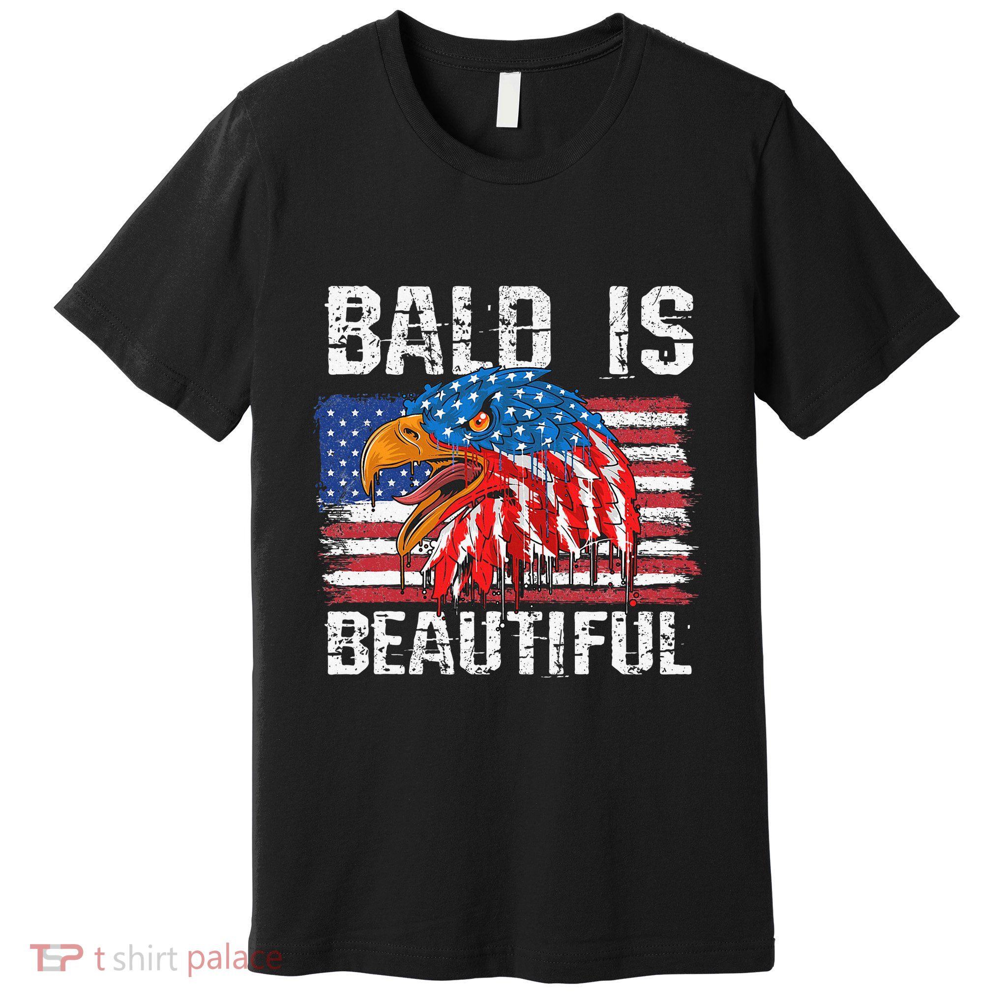 Bald Is Beautiful 4th Of July Independence Day Bald Premium T-Shirt