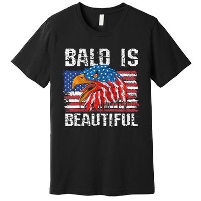 Bald Is Beautiful 4th Of July Independence Day Bald Premium T-Shirt