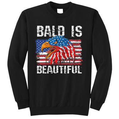 Bald Is Beautiful 4th Of July Independence Day Bald Tall Sweatshirt