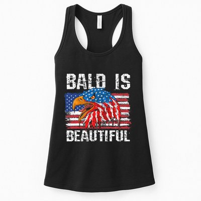 Bald Is Beautiful 4th Of July Independence Day Bald Womens Tank Top