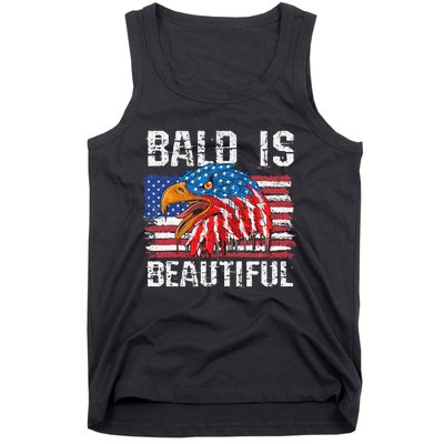 Bald Is Beautiful 4th Of July Independence Day Bald Tank Top