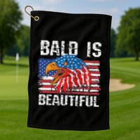 Bald Is Beautiful 4th Of July Independence Day Bald Golf Towel